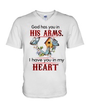 Butterfly God Has You In His Arms SB3525 V-Neck T-Shirt tile