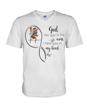 Angel Butterfly God Has You Heartbeat - LTE V-Neck T-Shirt tile
