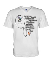 Green Hummingbird You Left Me V-Neck T-Shirt tile