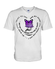Purple Butterfly Rose - LTE V-Neck T-Shirt tile