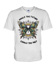 Mandala Butterfly Inhale Exhale - LTE V-Neck T-Shirt tile