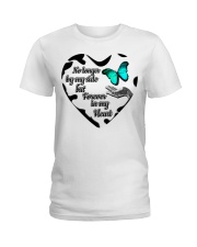 Turquoise Butterfly No Longer By My Side Ladies T-Shirt tile