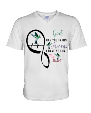 HUMMINGBIRD GOD HAS YOU IN HIS ARMS - BEST SELLER V-Neck T-Shirt tile
