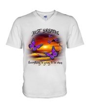 BUTTERFLY JUST BREATHE - BEST SELLER V-Neck T-Shirt tile