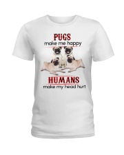 PUGS MAKE ME HAPPY - BEST SELLER Ladies T-Shirt tile
