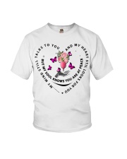 Pink Butterflies Cc My Mind Still Talks To You Youth T-Shirt tile