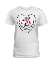 Pink Butterflies Cc My Mind Still Talks To You Ladies T-Shirt tile