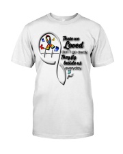 Butterflies Autism Ribbon Heartbeat - LTE Classic T-Shirt front