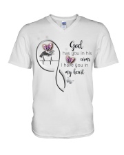 Gem Butterfly God Has You - LTE V-Neck T-Shirt tile