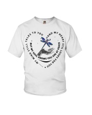 Blue Mandala Dragonfly On Lady Hand - LTE Youth T-Shirt tile