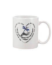 Blue Mandala Dragonfly On Lady Hand - LTE Mug tile