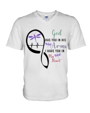 DRAGONFLY GOD HAS YOU IN HIS ARMS - BEST SELLER V-Neck T-Shirt tile