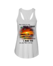 GREEN BUTTERFLY YOU CAME TO SAY HELLO- BEST SELLER Ladies Flowy Tank tile