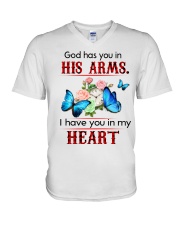 Butterfly God Has You In His Arms SB3522 V-Neck T-Shirt tile