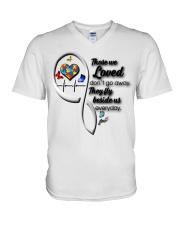 Butterflies Autism Heartbeat Infinity - LTE V-Neck T-Shirt tile