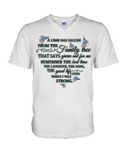 Blue Hummingbird A Limb Has Fallen V-Neck T-Shirt tile