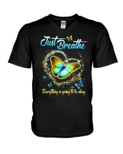 Butterfly Just Breathe Everything - LTE V-Neck T-Shirt tile