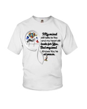Butterfly Autism Ribbon Heartbeat Infinity - LTE Youth T-Shirt tile