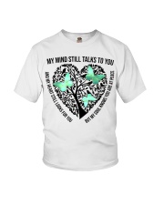 Turquoise Green Butterflies On Heart Tree - LTE Youth T-Shirt tile