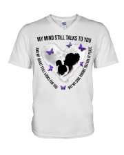Purple Butterflies Mom and Kid Heave Art - LTE V-Neck T-Shirt tile