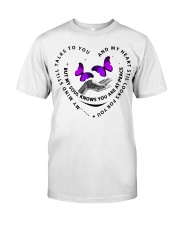 Purple Butterflies On Hand - LTE Classic T-Shirt front