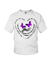 Purple Butterflies On Hand - LTE Youth T-Shirt tile