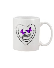 Purple Butterflies On Hand - LTE Mug tile