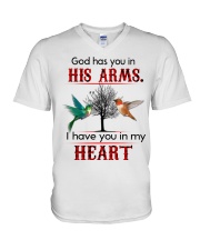 Hummingbird God Has You In His Arms SB3520 V-Neck T-Shirt tile