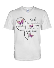 BUTTERFLY GOD HAS YOU IN HIS ARMS - BEST SELLER V-Neck T-Shirt tile