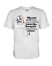Butterflies Autism Ribbon - LTE V-Neck T-Shirt tile