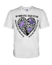 Purple Butterflies On Heart Tree Of Life - LTE V-Neck T-Shirt tile