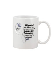 Blue Dragonfly Mandala In Lady Hand - LTE Mug tile