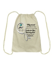 Blue Butterfl My Mind Still Talks Heartbeat - LTE Drawstring Bag tile
