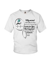 Blue Butterfl My Mind Still Talks Heartbeat - LTE Youth T-Shirt tile