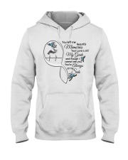 Blue Hummingbird On Lady Hand Heartbeat - LTE Hooded Sweatshirt tile