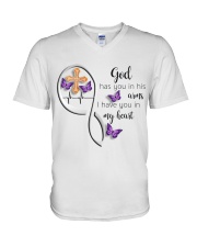 BUTTERFLY GOD HAS YOU IN HIS ARMS - BEST SELLER V-Neck T-Shirt tile