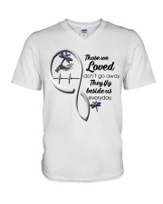 Blue Dragonfly Mandala Heartbeat - LTE V-Neck T-Shirt tile