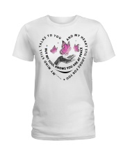 Pink Butterflies Cancer On Hand - LTE Ladies T-Shirt tile