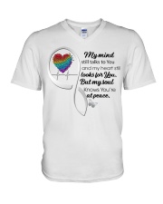 Colorful Zen Butterflies Heartbeat Infinity - LTE V-Neck T-Shirt tile