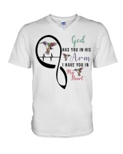 HUMMINGBIRD GOD HAS YOU IN HIS ARMS - BEST SELLER V-Neck T-Shirt tile
