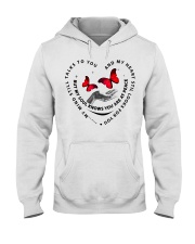 Red Butterflies On Hand - LTE Hooded Sweatshirt tile