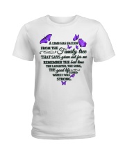 Purple Butterflies A Limb Has Fallen Ladies T-Shirt tile