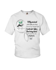 Turquoise Butterfly On Hand Infinity - LTE Youth T-Shirt tile