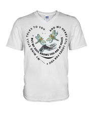 Blue Dragonflies On Hand My Mind - LTE V-Neck T-Shirt tile