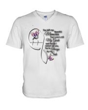 Gem Butterfly You Left Me V-Neck T-Shirt tile