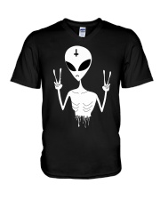 We Come in Peace Nu Goth Pastel or Ha V-Neck T-Shirt thumbnail