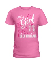 Womens Just A Girl In Love With Her Electr Ladies T-Shirt front