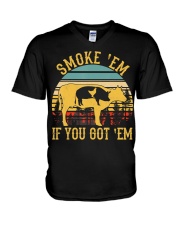 Vintage Smoke 'Em If You Got 'Em BBQ Grilling V-Neck T-Shirt thumbnail
