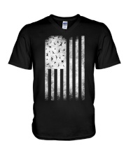 Bird Watching USA American Flag V-Neck T-Shirt thumbnail