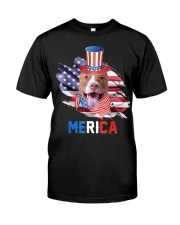 4th of July Patriotic Pitbull Merica Classic T-Shirt thumbnail